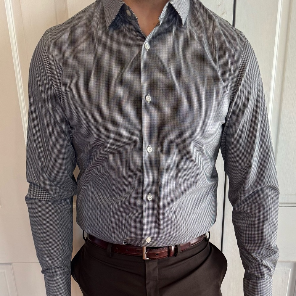 Banana Republic Black and White Checkered Shirt